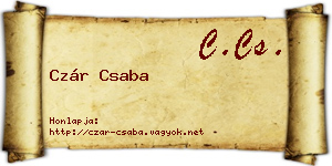 Czár Csaba névjegykártya