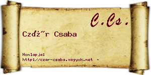 Czár Csaba névjegykártya