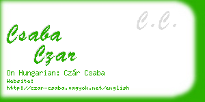 csaba czar business card