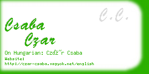 csaba czar business card